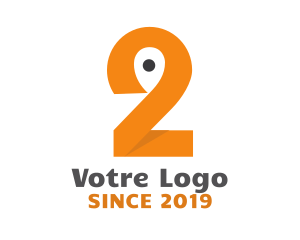 Positioning - Orange Pin Number 2 logo design