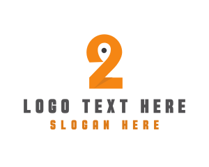 Orange Pin Number 2 logo design