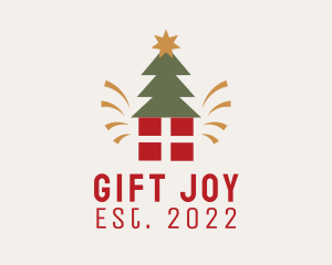 Christmas Tree Present logo design