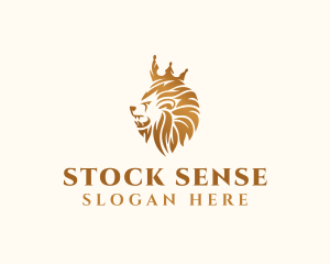 Stocks - Wild Royal Lion Crown logo design