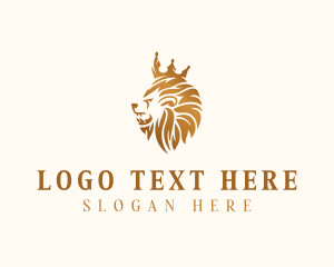 Wildlife - Wild Royal Lion Crown logo design