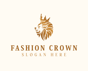 Wild Royal Lion Crown logo design