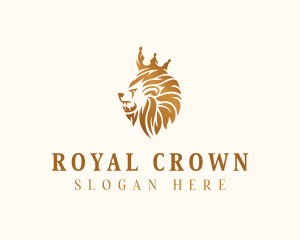 Wild Royal Lion Crown logo design