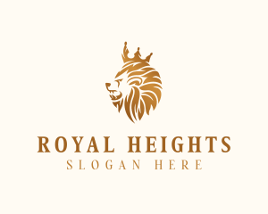 Wild Royal Lion Crown logo design