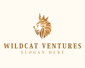 Wildcat - Wild Royal Lion Crown logo design