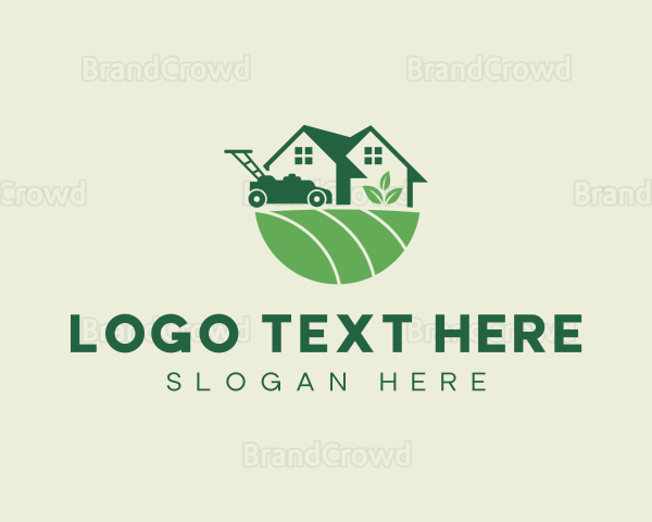 Landscaping Lawn Mower Logo