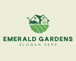 Landscaping Lawn Mower logo design