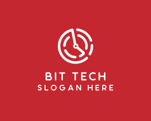 Tech Timer Clock logo design