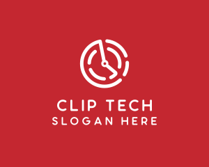 Tech Timer Clock logo design