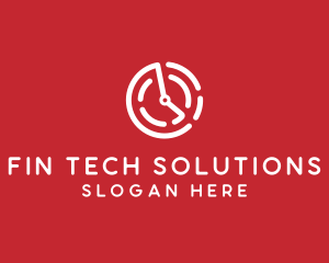 Tech Timer Clock logo design