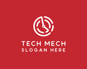 Tech Timer Clock logo design