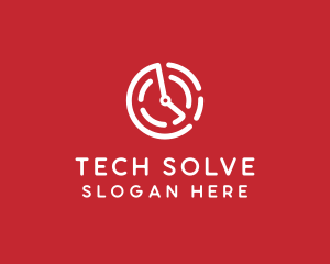 Tech Timer Clock logo design