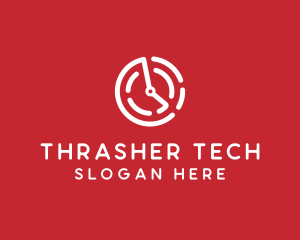 Tech Timer Clock logo design