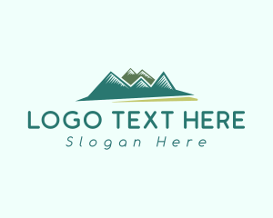 Mountain Range - Green Mountain Scenery logo design