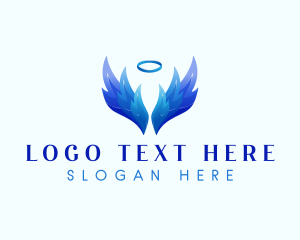 Heaven - Guardian Angel Wings logo design