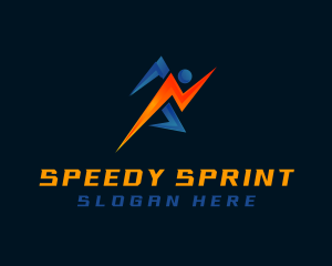 Sprint - Sprinting Lightning Man logo design