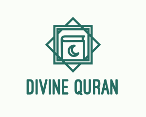 Quran - Green Islamic Quran Monoline logo design