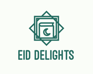 Eid - Green Islamic Quran Monoline logo design