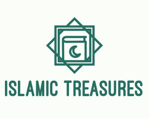 Green Islamic Quran Monoline logo design