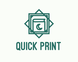 Booklet - Green Islamic Quran Monoline logo design