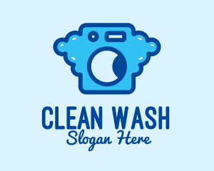 Washing - Bubble Laundromat Clothes Wash logo design