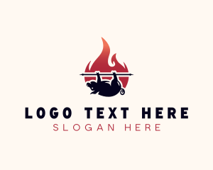 Piglet - Flame Roasted Pork logo design