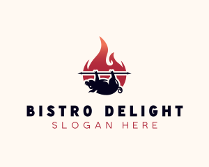 Flame Roasted Pork logo design