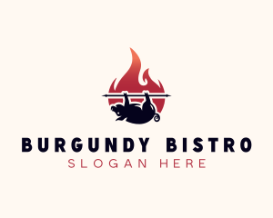 Flame Roasted Pork logo design