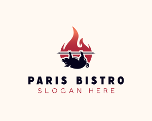 Flame Roasted Pork logo design