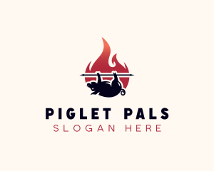 Flame Roasted Pork logo design