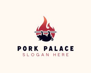 Pork - Flame Roasted Pork logo design