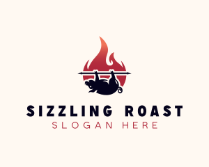 Roast - Flame Roasted Pork logo design