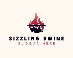 Pork - Flame Roasted Pork logo design