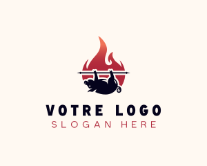 Roast - Flame Roasted Pork logo design