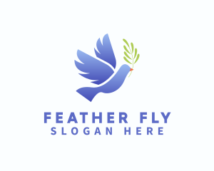 Flying  Freedom Dove Bird logo design