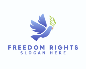 Flying  Freedom Dove Bird logo design