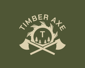 Axe Lumberjack Carpentry logo design