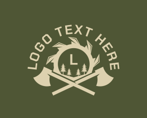 Engaved - Axe Lumberjack Carpentry logo design