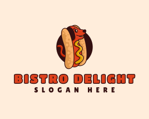 Hotdog Sandwich Dog logo design