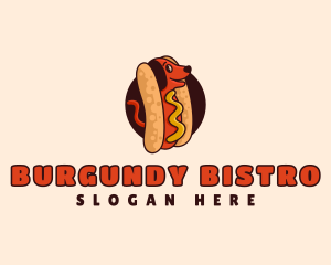 Hotdog Sandwich Dog logo design