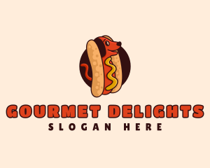 Hotdog Sandwich Dog logo design