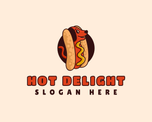 Hotdog Sandwich Dog logo design