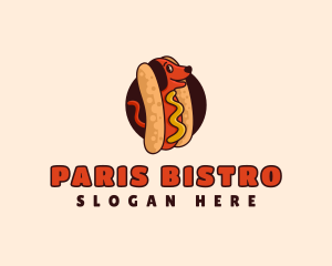 Hotdog Sandwich Dog logo design