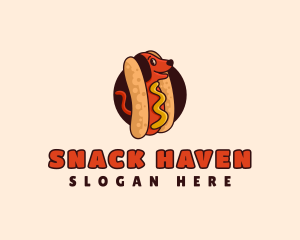 Hotdog Sandwich Dog logo design