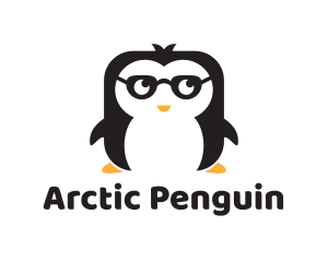 Penguin - Nerd Geek Penguin logo design