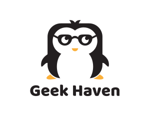 Nerdy - Nerd Geek Penguin logo design