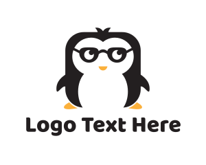 Bird - Nerd Geek Penguin logo design