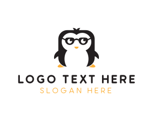 Geek - Nerd Geek Penguin logo design