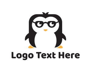 Geek - Nerd Geek Penguin logo design