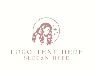 Hairstyle - Nature Floral Woman logo design